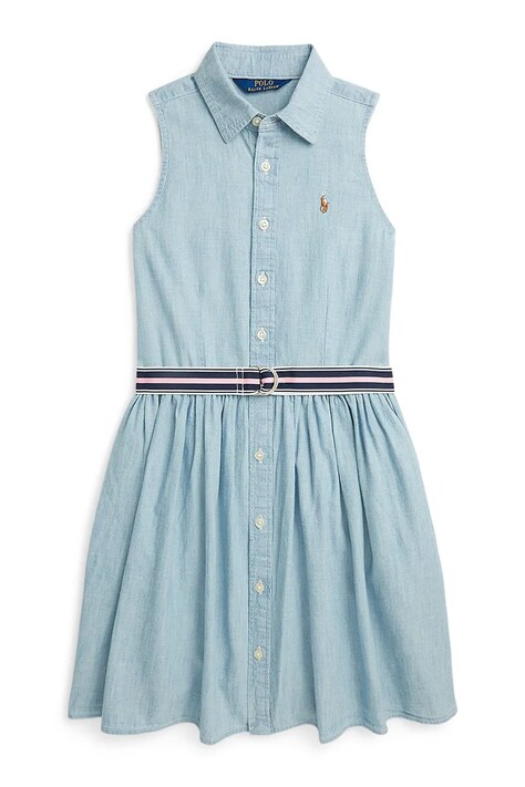 Polo Ralph Lauren sukienka dziecięca kolor niebieski mini rozkloszowana 313934151001