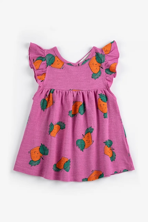 Bobo Choses rochie din bumbac pentru bebeluși Tangerine culoarea roz, mini, evazati, B126AB087