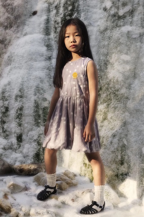 Mini Rodini sukienka dziecięca Starfall kolor fioletowy mini rozkloszowana 26250118