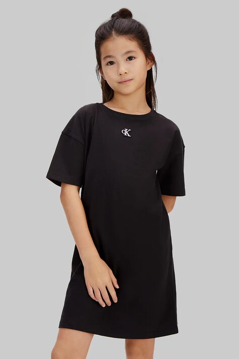 Calvin Klein Jeans спортна рокля от памук черна LVCKSJH05G