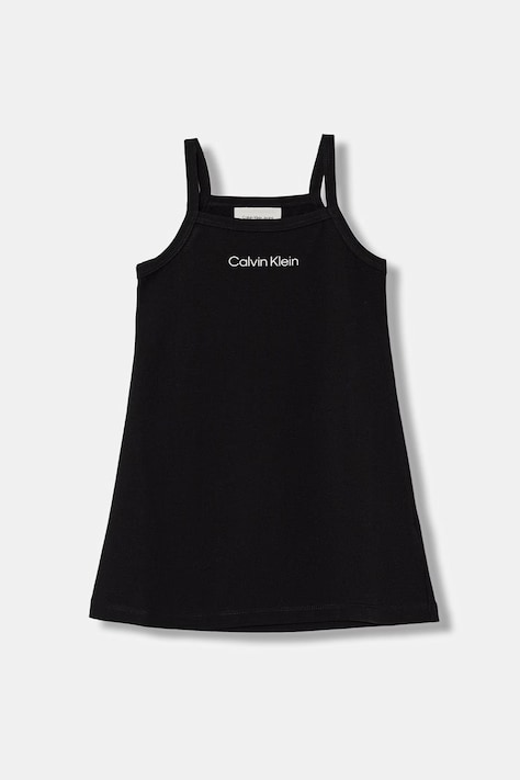 Calvin Klein Jeans rochie de vară neagră simplă LVCKSJH08G