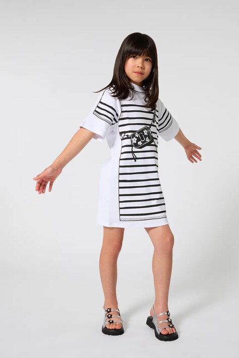 Marc Jacobs sukienka bawełniana dziecięca kolor biały mini prosta W60715