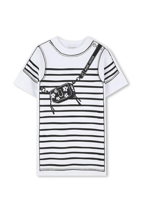 Marc Jacobs sukienka bawełniana dziecięca kolor biały mini prosta W60715