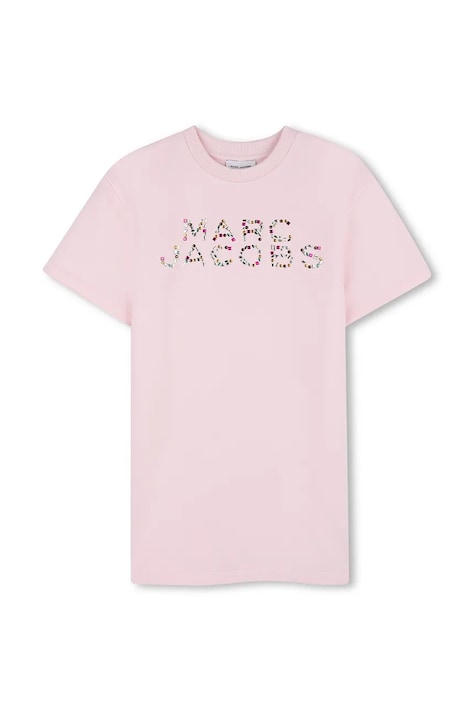 Marc Jacobs sukienka sportowa bawełniana różowa z nadrukiem W60718