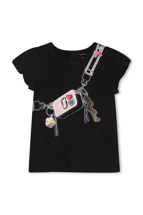 Marc Jacobs sukienka bawełniana dziecięca kolor czarny mini rozkloszowana W60809