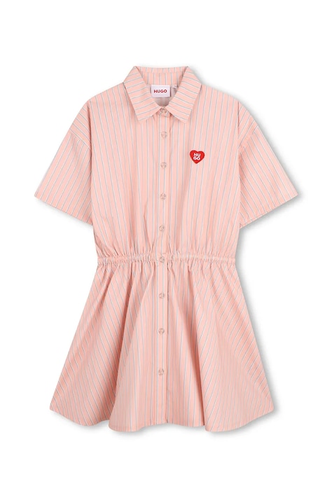 HUGO σεμιζιέ βαμβακερό πορτοκαλί ριγέ G01202