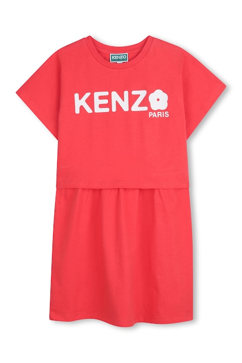 Kenzo Kids rochie din bumbac pentru copii culoarea roșu, mini, evazați, K61662