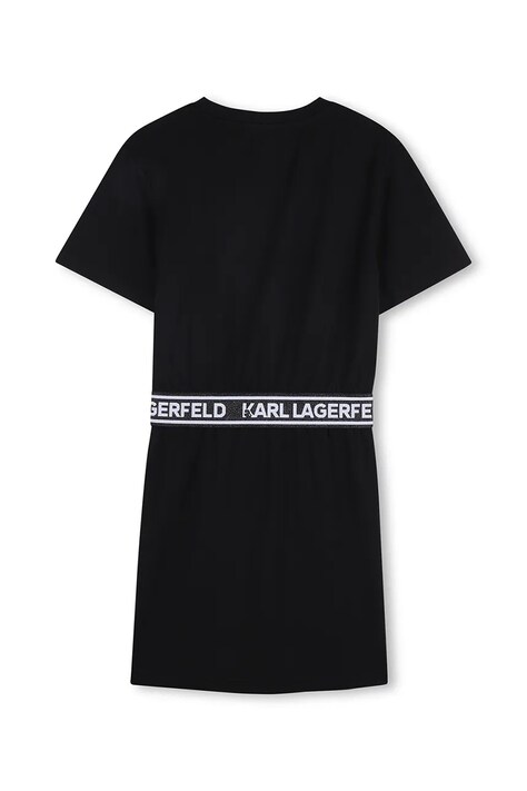 Karl Lagerfeld sukienka bawełniana dziecięca kolor czarny mini prosta Z31152