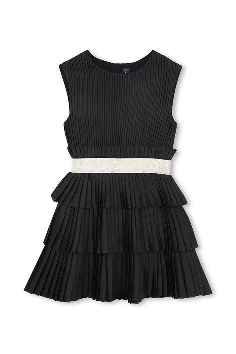 Karl Lagerfeld sukienka dziecięca kolor czarny mini rozkloszowana Z31144