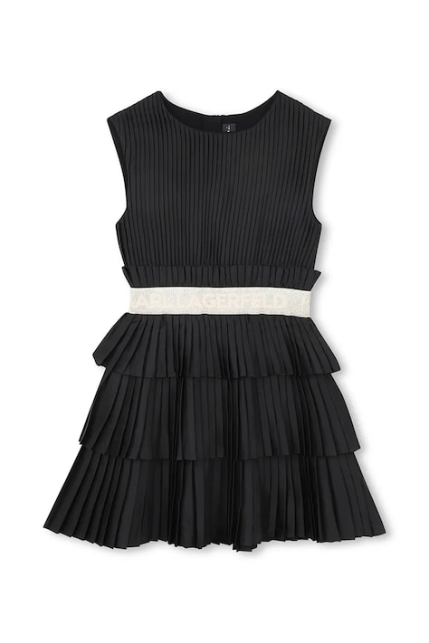 Dievčenské šaty Karl Lagerfeld čierna farba, mini, áčkový strih, Z31144