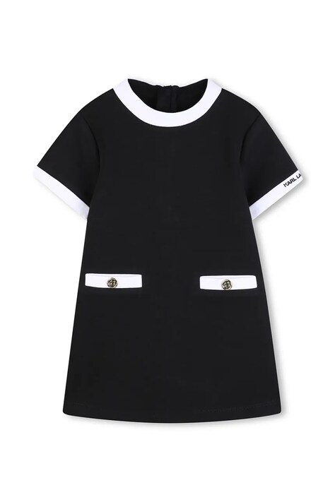 Karl Lagerfeld sukienka dziecięca kolor czarny mini rozkloszowana Z31062