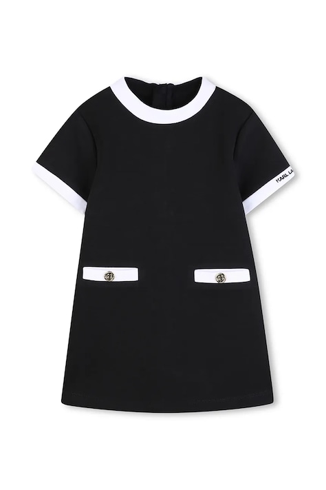 Haljina za bebe Karl Lagerfeld boja: crna, mini, širi se prema dolje, Z31062