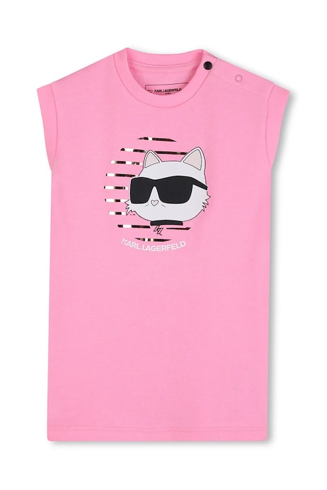 Haljina za bebe Karl Lagerfeld boja: ružičasta, mini, ravna, Z31057