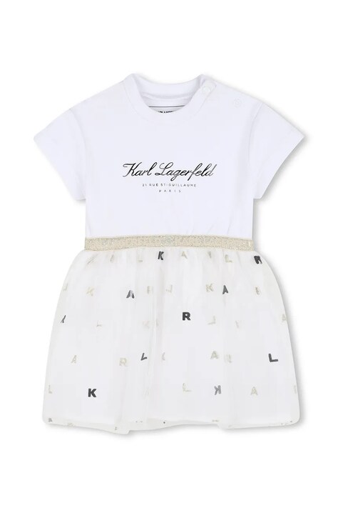 Παιδικό φόρεμα Karl Lagerfeld χρώμα: άσπρο, Z31043