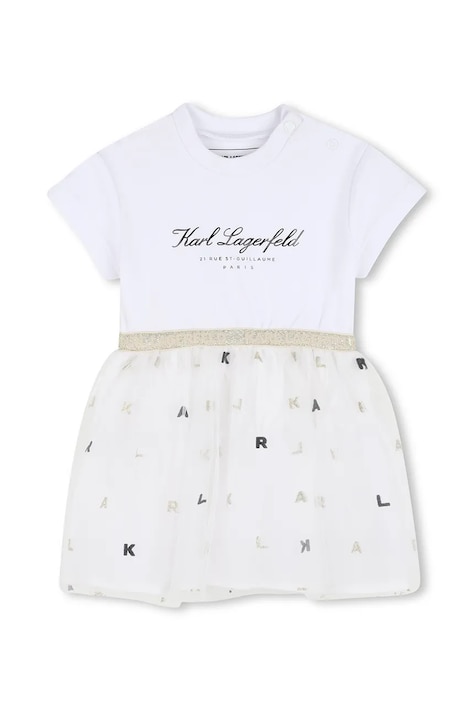 Παιδικό φόρεμα Karl Lagerfeld χρώμα: άσπρο, Z31043