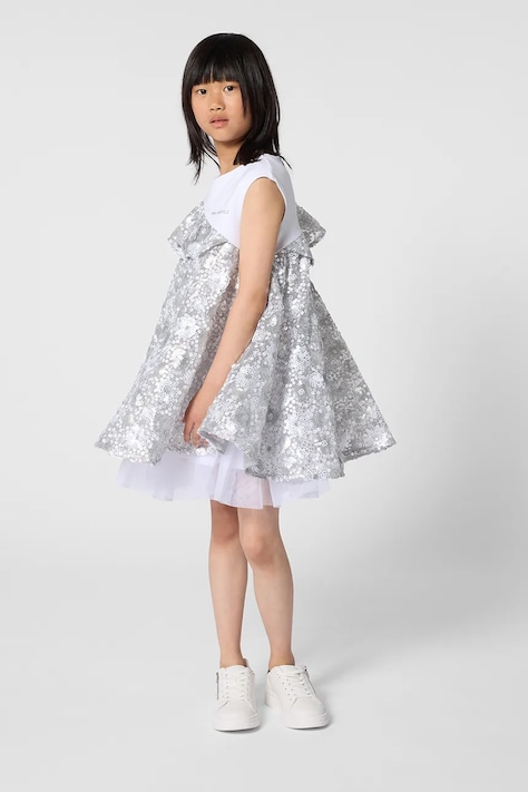 Karl Lagerfeld sukienka dziecięca kolor szary Z31139