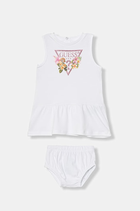 Guess sukienka bawełniana biała A4GK18 KA6W4