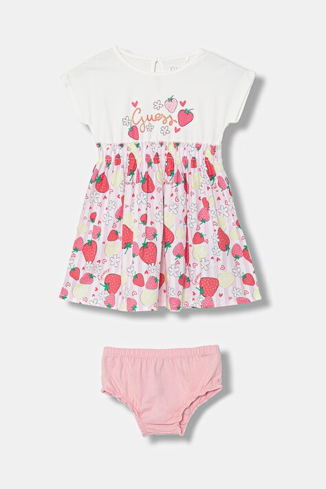 Guess sukienka niemowlęca 2-pack kolor różowy mini rozkloszowana A6GK03 K6YW0