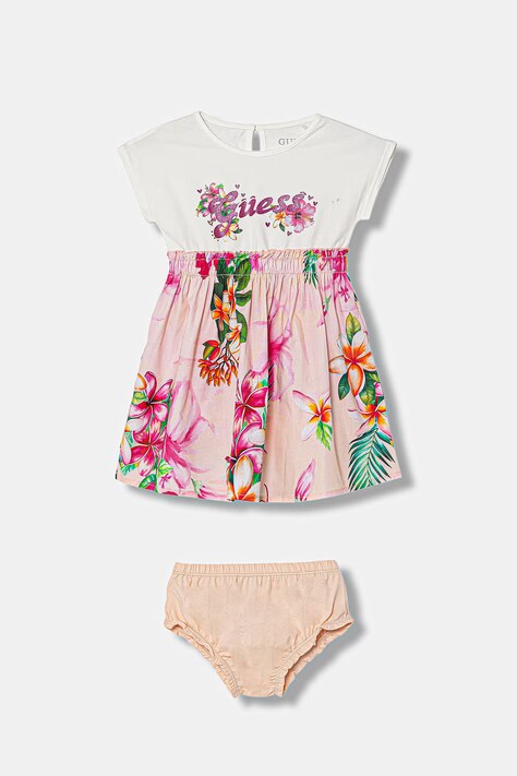 Guess sukienka niemowlęca 2-pack kolor różowy mini rozkloszowana A6GK03 K6YW0