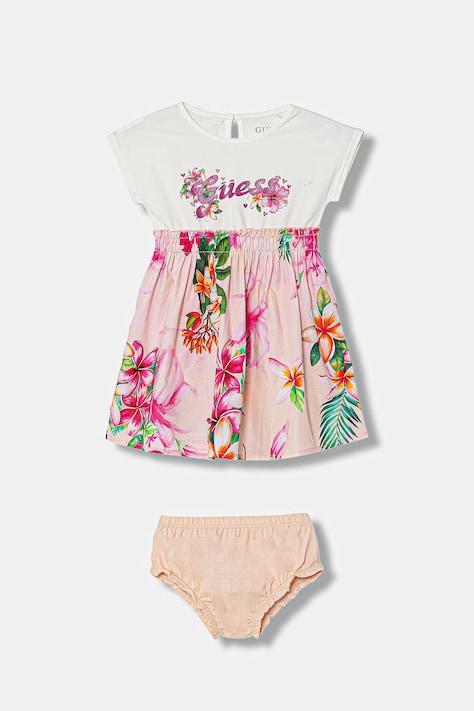 Guess sukienka niemowlęca 2-pack kolor różowy mini rozkloszowana A6GK03 K6YW0