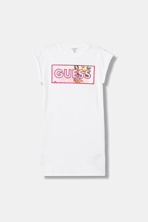 Guess sukienka dziecięca kolor biały mini prosta J6GK05 KAE24