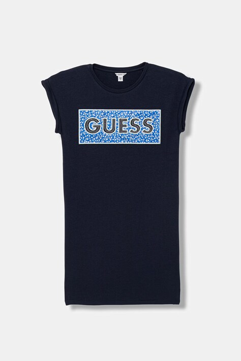 Guess sukienka dziecięca kolor granatowy mini prosta J6GK05 KAE24