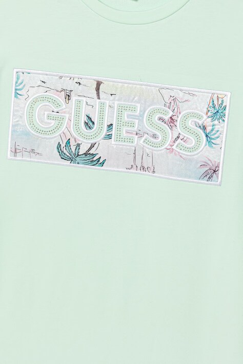 Guess sukienka dziecięca kolor zielony mini prosta J6GK05 KAE24