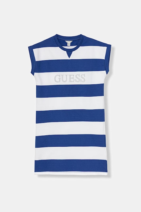 Guess sukienka bawełniana niebieska w paski J6GK06 KD174