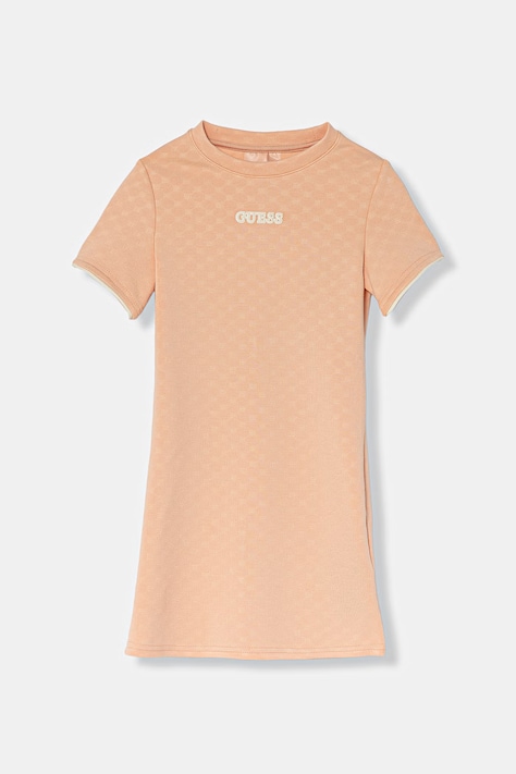 Guess sukienka z wiskozą pomarańczowa gładka J6GK27 KF972