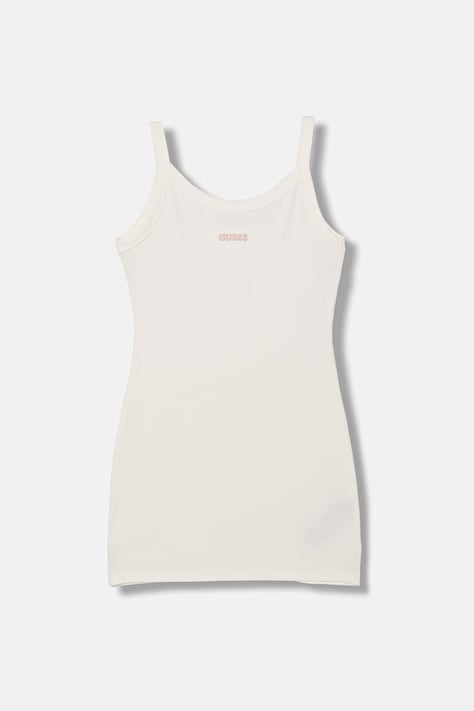 Guess sukienka z wiskozy beżowa w prążki J6GK28 K8RT2