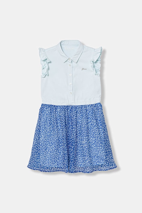 Guess sukienka dziecięca kolor niebieski mini rozkloszowana K6GK00 WR480