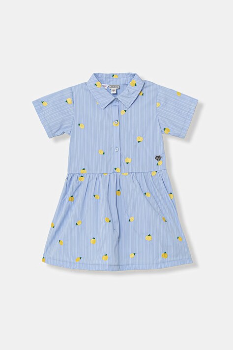 Guess sukienka bawełniana niebieska K6GK04 WEH20