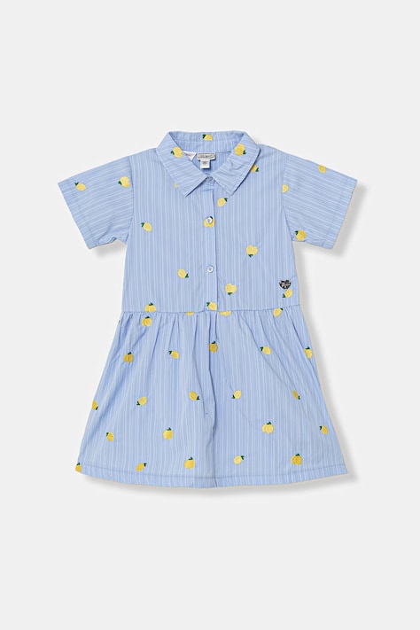 Guess sukienka bawełniana niebieska K6GK04 WEH20