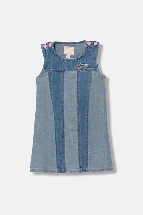 Guess sukienka letnia jeansowa niebieska z efektem sprania K6GK06 D7850