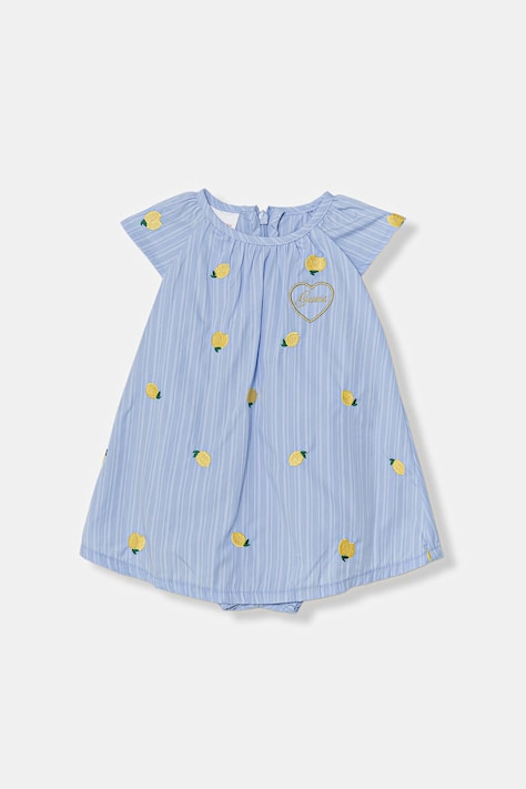 Guess sukienka bawełniana niebieska w paski S6GG03 WEH20