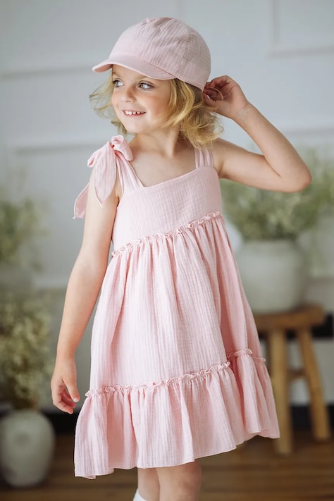 Παιδικό βαμβακερό φόρεμα Jamiks MILOA χρώμα: ροζ, JLI024