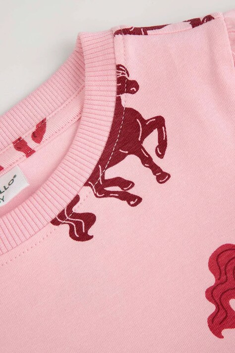 Coccodrillo sukienka dziecięca kolor różowy mini rozkloszowana GALLOPING HORIZONS GIRL KIDS