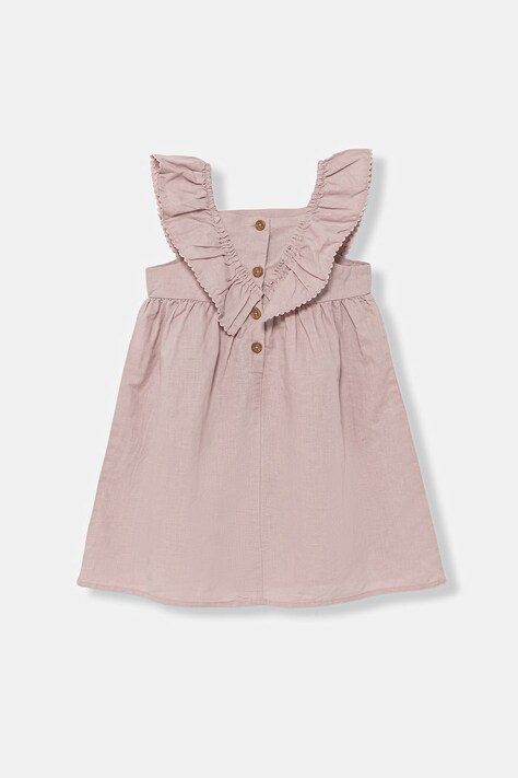 United Colors of Benetton vestito d'estate con lino rosa liscio 43WBGV02S