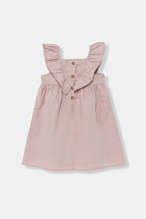 United Colors of Benetton vestito d'estate con lino rosa liscio 43WBGV02S