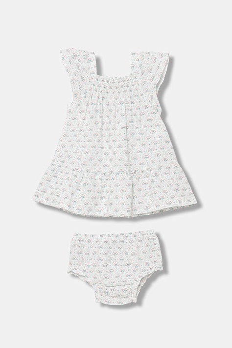 United Colors of Benetton šaty se lnem zelené květinové 4QBQAV00W