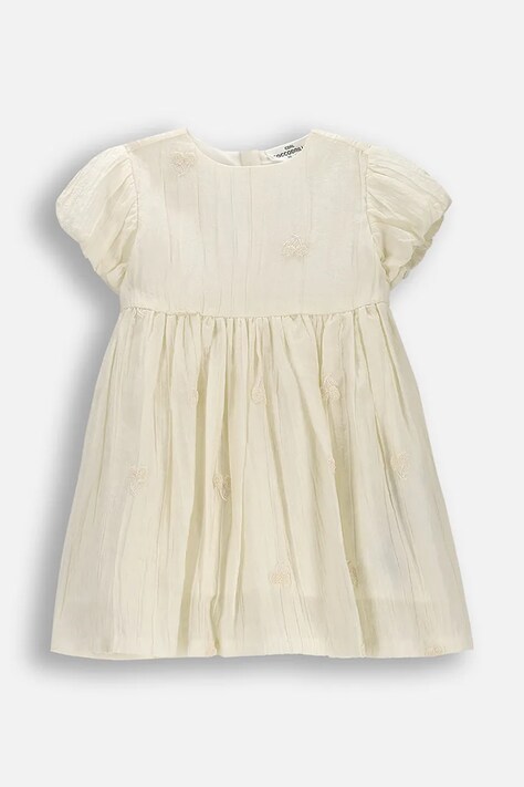 Coccodrillo sukienka letnia beżowa z motywem owoców ELEGANT BABY GIRL