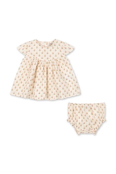 Konges Sløjd rochie bumbac PACEY SET GOTS bej înflorată KS105512