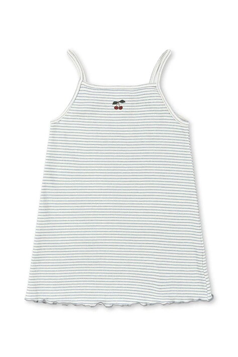 Konges Sløjd sukienka z bawełną ROLI STRAP DRESS OCS niebieska KS105532