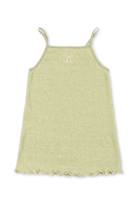 Konges Sløjd sukienka z bawełną ROLI STRAP DRESS OCS zielona KS105532