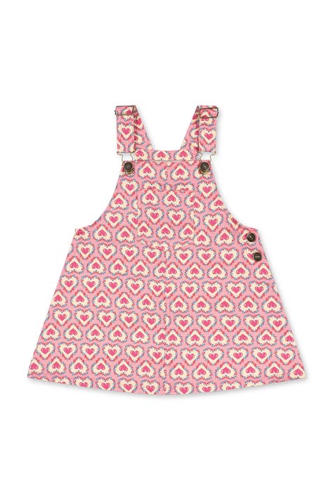 Konges Sløjd καλοκαιρινό βαμβακερό FRANKIE OVERALL DRESS GOTS ροζ KS103181