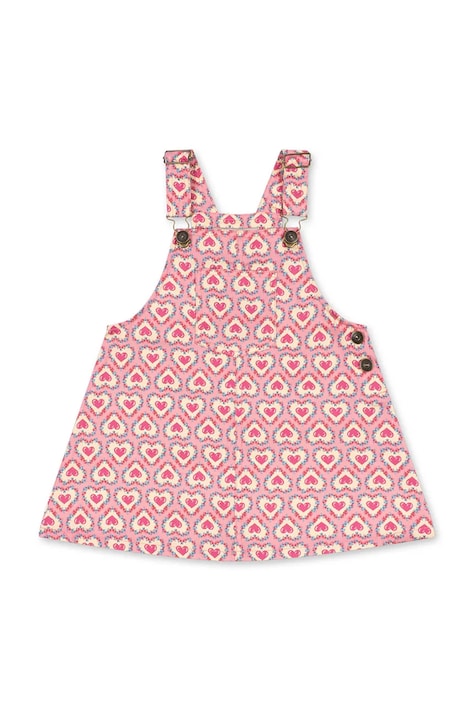Konges Sløjd poletna obleka bombažna FRANKIE OVERALL DRESS GOTS roza KS103181