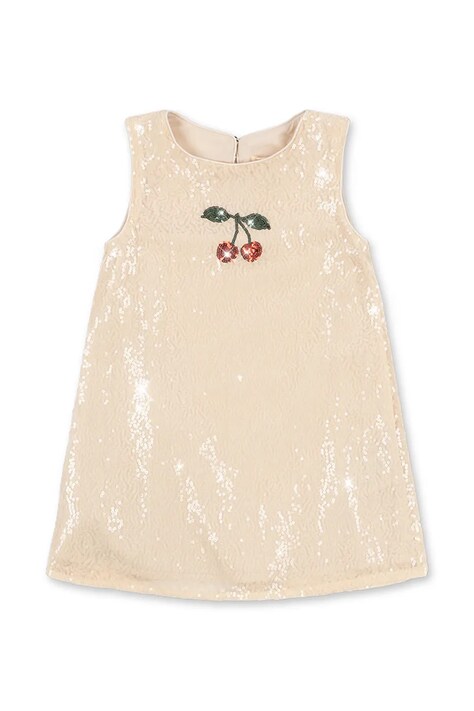 Konges Sløjd sukienka ARIES SEQUIN DRESS GRS beżowa cekinowa KS105263
