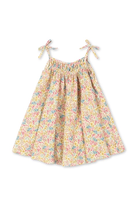Konges Sløjd letné šaty s bavlnou VIVIAN STRAP DRESS GOTS béžové KS105582