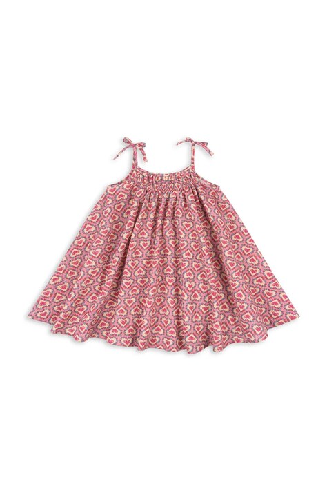 Konges Sløjd sukienka letnia z bawełną VIVIAN STRAP DRESS GOTS różowa KS105582
