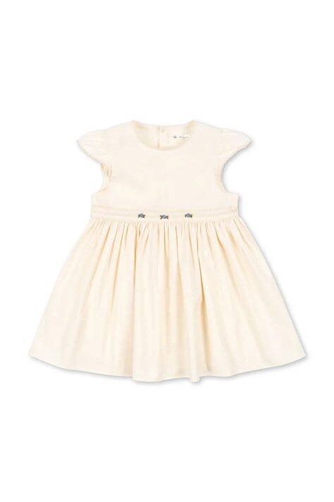 Konges Sløjd φόρεμα βαμβακερό AALIYAH DRESS GOTS μπεζ απλό KS105656